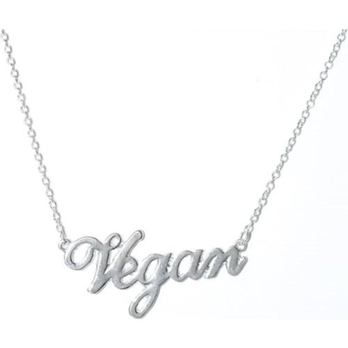 Vegetarian Symbol Customizable Letters Vegan Necklace Vegan Lifestyle Gift Jewelry for women