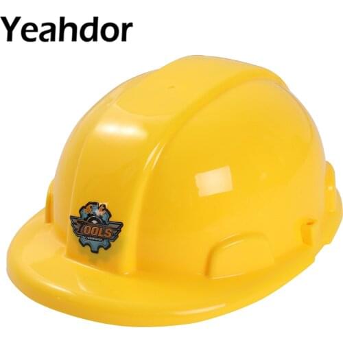 Yellow Excavator Worker Hats Kids Cosplay Simulation Engineering Helmet Party Dress Up Engineer Safety Hat Plastic Working Cap