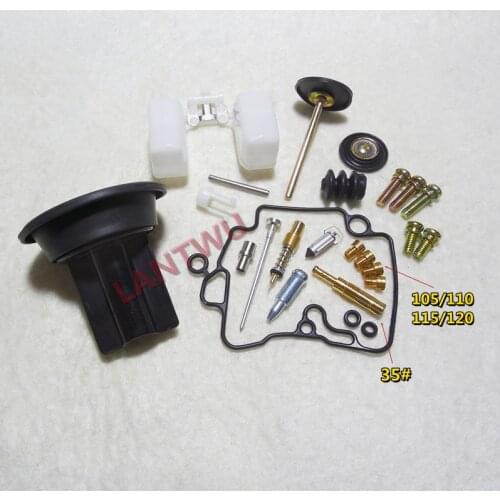 1 set $15.49)KT CVK24 With acceleration pump carburetor Repair kit include diaphragm plunger assembly With 4MM thread main jet