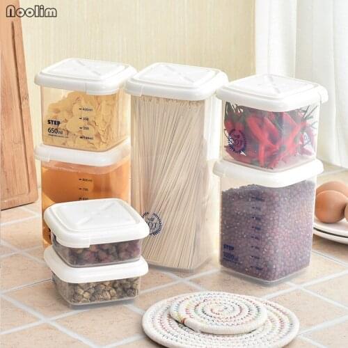 1PC Tea Bean Grain Spice Food Grain Plastic Storage Box For Kitchen Fridge Container Transparent Sealed Cans Food Storage Box