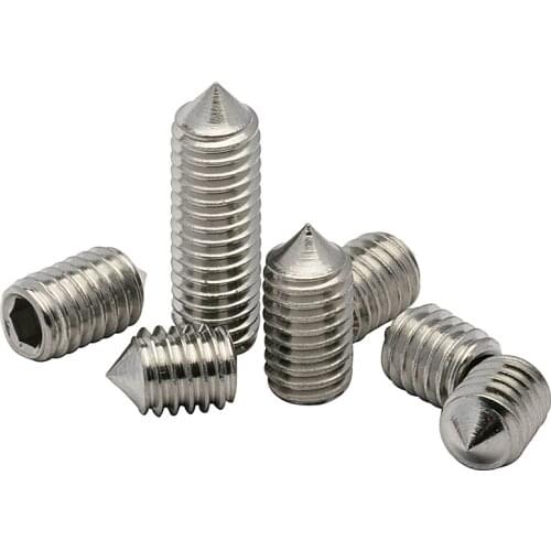 20/50Pcs M3 M4 M5 M6 DIN914 Hex Hexagon Socket Cone Point Grub Set Screw Allen Head Tapered End Bolt
