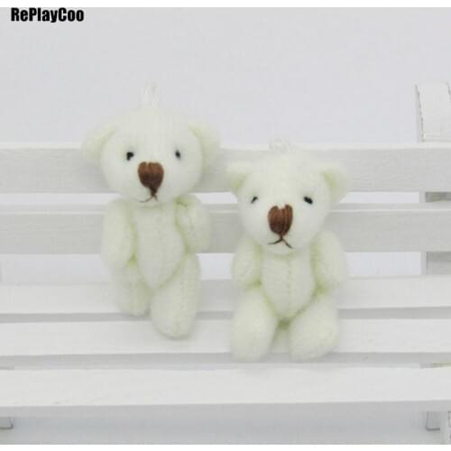 4.5CM 100pcs/lot Mini Teddy Bear Stuffed Plush Toys Small Bear Stuffed Toys pelucia Pendant Kids Birthday Gift Party Decor GE098