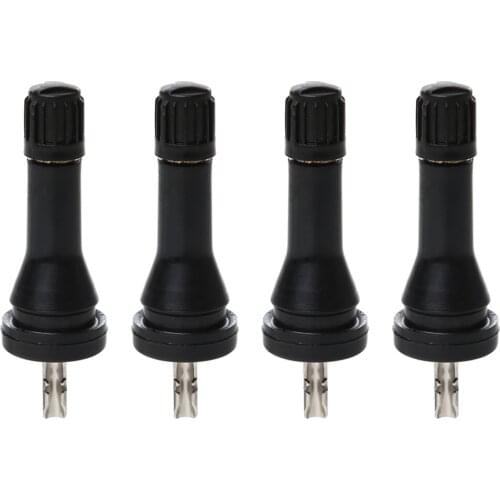 4pcs TPMS Tire Valve Stems Short Black Rubber Tyre Tubeless Include Valve Stem Core for Nissan Qashqai Sylphy Teana X-Trail