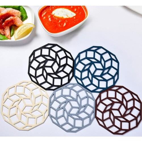 4pcs Nordic Style Geometric Hollow Non-slip Kitchen Placemat Coaster Insulation Pad Dish Coffee Cup Table Mat Home Decor 51098