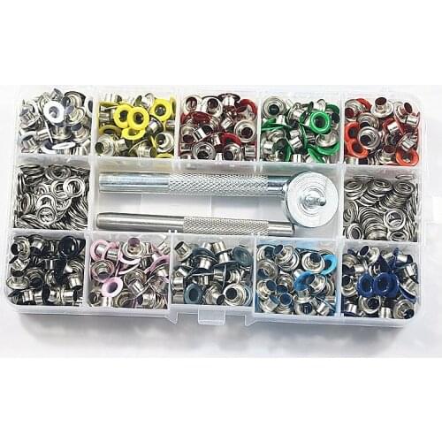 400 sets inner diameter 5mm garment metal eyelets kit box include tool Kit box for decoration diy craft accessories