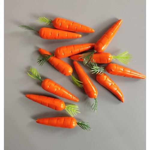 50pcs 5.5cm Mini Carrot Artificial Plastic PE Foam Flower Fruits Toy Simulation Carrot Vegetables Wedding simulation Decoration