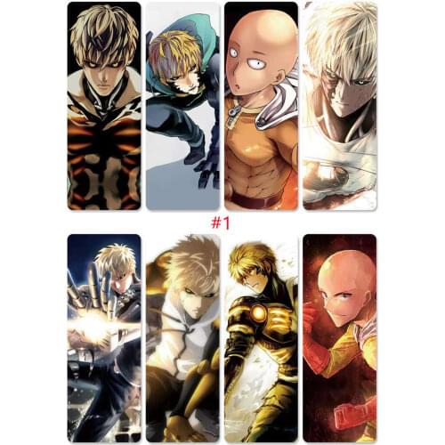 8pcs/set Anime One Punch Man PVC Bookmarks Cards Digital Printing
