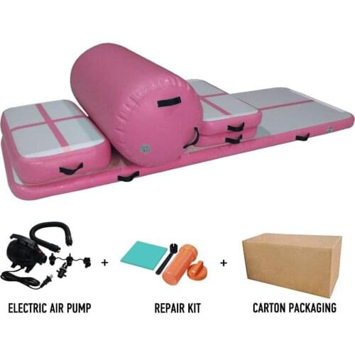 IT Stock) Airtrack Set Inflatable Gymnastic Mattress Gym Tumble Air Track Floor Tumbling Air Track Mat Yoga Exercise Kit