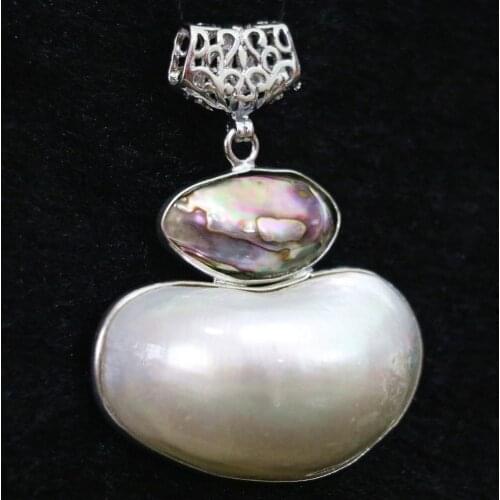 Charms natural white mother shell approx oval pendant hot diy fit necklace large jewelry B1127
