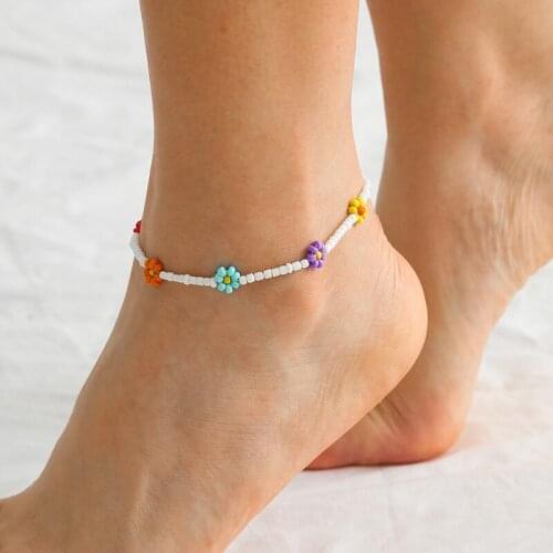 Boho Handmade Beaded Beach Anklet Women Beach Adjustable Anklet Bracelet Gifts