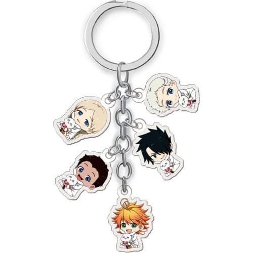 Anime The Promised Neverland Keychain Yakusoku No Neverland Acrylic Pendant Keyring