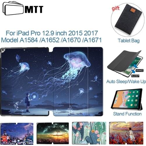MTT Tablet Case For iPad Pro 12.9 inch 2015 2017 PU Leather Folio Flip Stand Cover Smart Protect fundas A1584 A1652 A1670 A1671