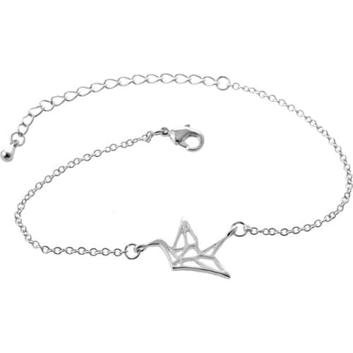 Dropshipping Origami Crane Bracelet Charm Bracelets Cute Hollow Swallow Charm Bracelets Jewelry Women Accessories Lucky Gift