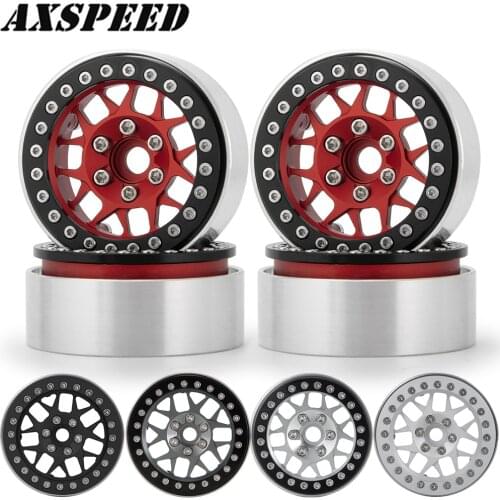 AXSPEED 2.2Inch Beadlock Wheel Rims 25mm Alloy Wheel Hubs for 1/10 Axial Wraith 90018 RC Crawler Car Wheels Parts