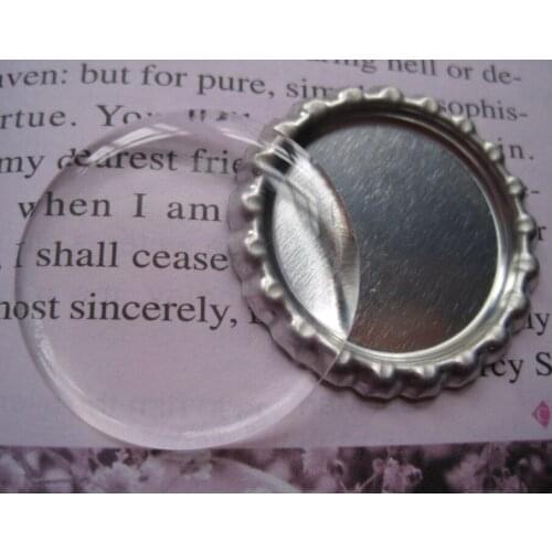 "4000 pcs/lot " 2000 pcs Both Side Colored Flattened Bottle Caps + 2000 pcs Clear Epoxy Seal Dome Stickers For Crafts Jewelry