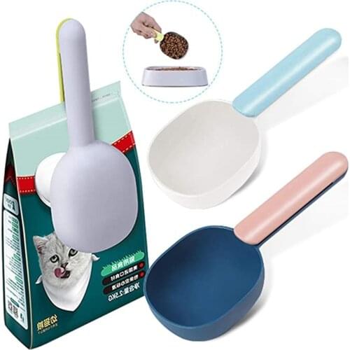 Pet Cat Dog Food Shovel Mutli-function Feeding Scoop With Sealing Bag Clip Measuring Cup Thickened ABS Food Shovel Pet Supplies