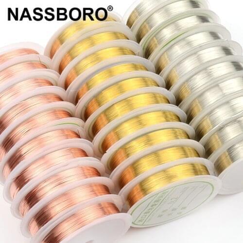 Silver Rose Gold Copper Wire /Line/Cord 0.2/0.3/0.4/0.5/0.6/0.8/1.0mm DIY for Jewelry Making Bracelet Long-lasting One Roll/lot