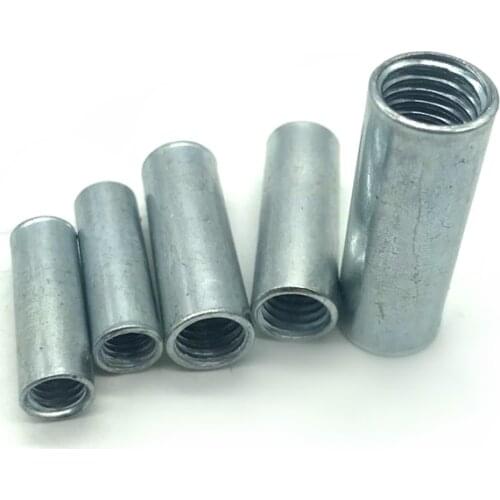 10pcs M6 M8 M10 M12 Round joint Nuts Threaded Rod Bar Stud Round Coupling Connector Nut Connect Two Threaded Parts