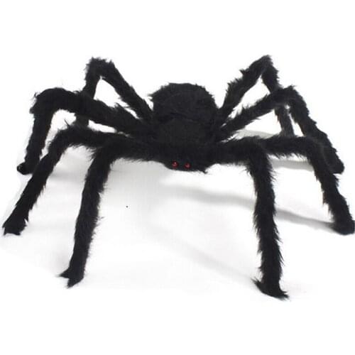 New 3 Sizes Scary Giant Spider Foldable Fake Large Black Spider Props for Halloween Yard Party Decoration