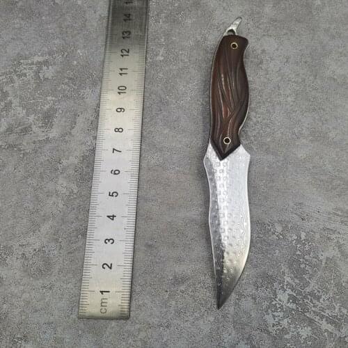 Integrated Damascus Vg10 Steel Sharp Pocket parrot Knife Fixed Blade Knife Straight Survival Camping Knife