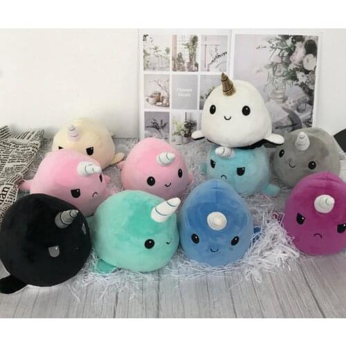 Reversible Fish Plush Toy Double-Sided Flip mood Octopu Doll Happy Sad Stuffed Marine Animal Doll Kids Boys Girls Birthday Gift