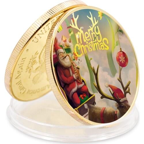 Luxury Souvenir Gifts Silver Plated Metal Coin Merry Christmas Challenge Coin Worth Collection