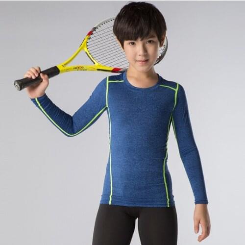 Shirt Homme Running Kids Compression Quick Dry long sleeve Running Slim Fit Tops Tees Sport boys Fitness Gym T Shirts Muscle Tee