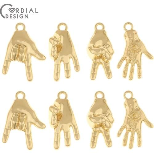 Cordial Design 100Pcs Jewelry Accessories/DIY Making/Alloy Charms/Palm Shape/Hand Made/Jewelry Findings & Components/Pendant