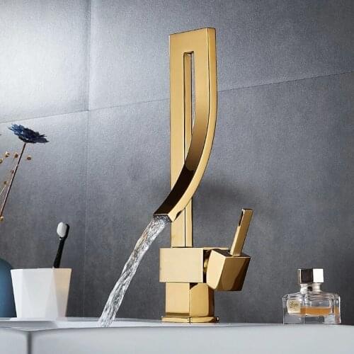 Basin Faucets Gold Brass Faucet Bathroom Sink Faucet Single Handle Deck Mounted Toilet Hot And Cold Mixer Water Tap