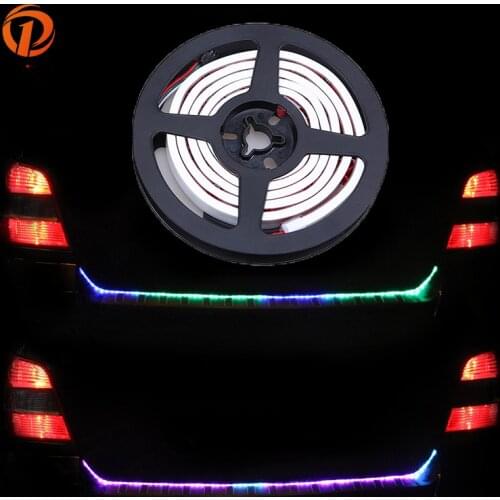 POSSBAY 1.2M Turn Signal Strip LED Trunk Tailgate Light RGB Colorful LED Light Bar Reverse Tail Warning Lights for Car Trunk