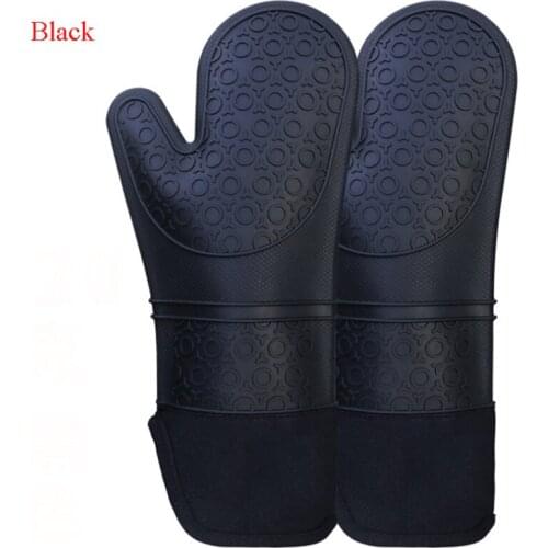 High Temperature Resistance Microwave Silicone Cotton Glove Insulated Heat Pot Clips Oven Gloves Kitchen BBQ Accessories