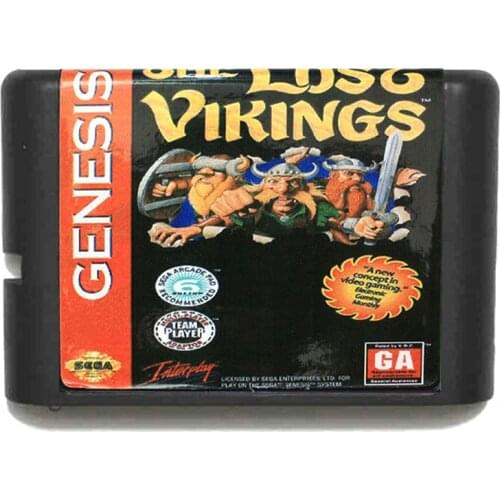 The Lost Vikings for 16 bit Sega MD Game Card for Mega Drive for Genesis US PAL Version Video Game Console