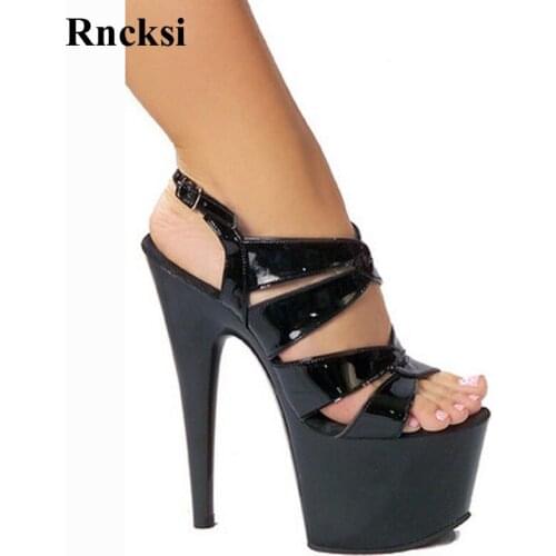 Rncksi Summer Spring Pole Dance Sexy Pole Dance Summer Women High Platform Open Toe Shoes 17cm High-Heeled Shoes Sandals