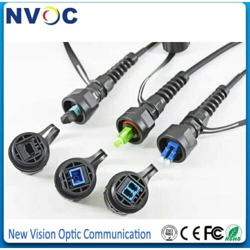 Waterproof IP67 ODVA-SC UPC APC to ODVA-SC CPRI Fiber Patch Cord for 4G,LET Mobile Network,1M,SM,G657A1,7.0mm,2Core,LSZH Jacket