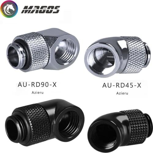 Azieru Water Cooling Angled Fitting, 45/90 Degree Rotary Joint Rotatable, AU-RD45-X/AU-RD90-X