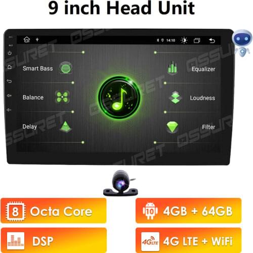 Octa Core touch screen nocanbus 4G ram 64G rom Android 10 Two din Universal GPS Navigation Head Unit Player Support SWC 4G WIFI