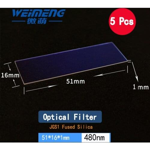 Weimeng lase filter lens 5pcs Dia 51*16*1mm 480nm JGS1 quartz optical lens for laser cutting welding marking machine