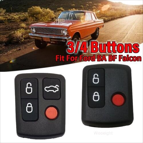 Wooeight 3/4 Buttons Remote Key Shell Case Replacement Housing FOB Fit for Ford BA BF Falcon Sedan Wagon SX