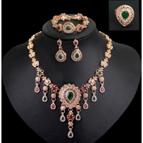 Female Jewelry Four-Piece Earrings Brooch Bracelet Chain Necklace Women Pendant Aesthetic Fashion Female Popular Now New