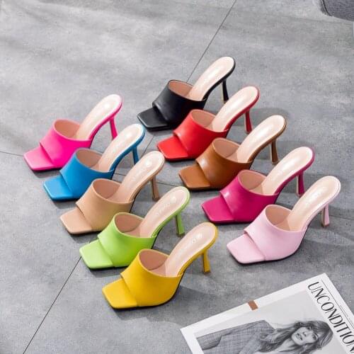 Women Slipper Summer Outdoor High Heels Slip On Flip Flop Elegant Shoes Slides Sandal