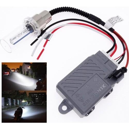 1 Set Universal 12V/35W Motorcycle Headlight Lamp Bulb Motor Ballast HID Xenon Lights Kit For H4 BA20D H6 Hi/Lo 6000K Headlamp