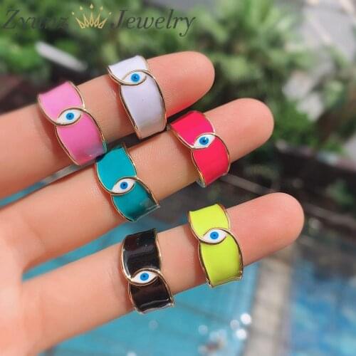 10PCS, Colorful Enamel Blue Eye Stackable Rings Stacking Rings Boho Chic Jewelry Statement Rings