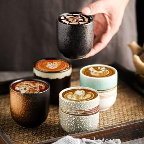 200ml Chinese Retro Style Ceramic Tea Water Cup Mug China Porcelain Kiln Pigmented Coffee Cup Creativity Office Teacup Drinkware