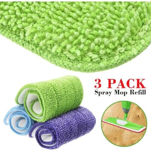 3pcs Spray Mop Replacement Pads Heads Microfiber Spray Mop Refill Washable Household 3 Layers Sponge Wet Dry Clean Dust Mop Pads