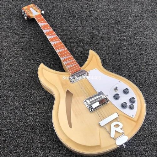 360 electric guitar, 12-string electric guitar, half-empty core guitar painted in log color, neck 3-piece, R bridge, real shot