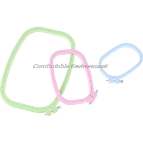 5 Size Plastic DIY Embroidery Hoops Square Shape Cross Stitch Hoops Frame Ring
