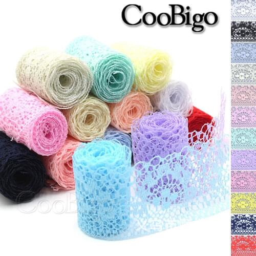 50 Yard Lace Fabric Trim Embroidered Decoration Colorful Lace Ribbon Tape 4cm for DIY Craft Sewing Clothing Accessories