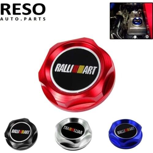RESO-Ralliart Aluminum Racing Engine Oil cap Oil Fuel Filler Tank Cover for Most Mitsubishi Vehicles Jdm
