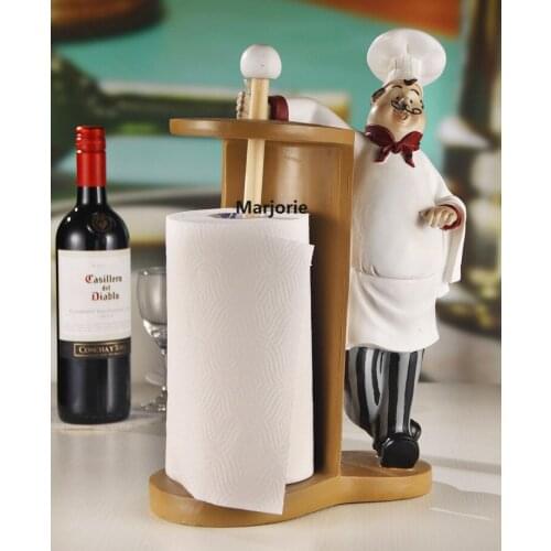 American Creative Simple Restaurant Paper Roll Holder Chef Decoration Shop Home Practical Pendulum Kitchen Paper Towel Holder