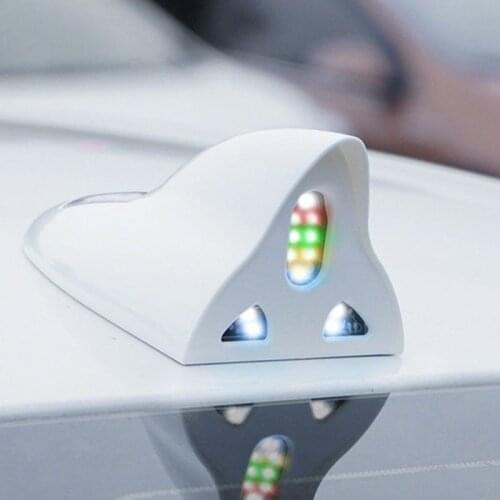Car Shark Fin Antenna Base Cover Aerial Trim with Remote Control Solar Automobile Top LED Warning Light Signal Receiver